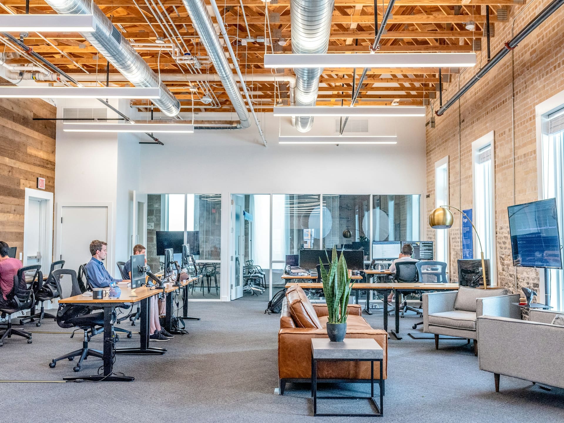 Business technology context: a commercial office interior.
