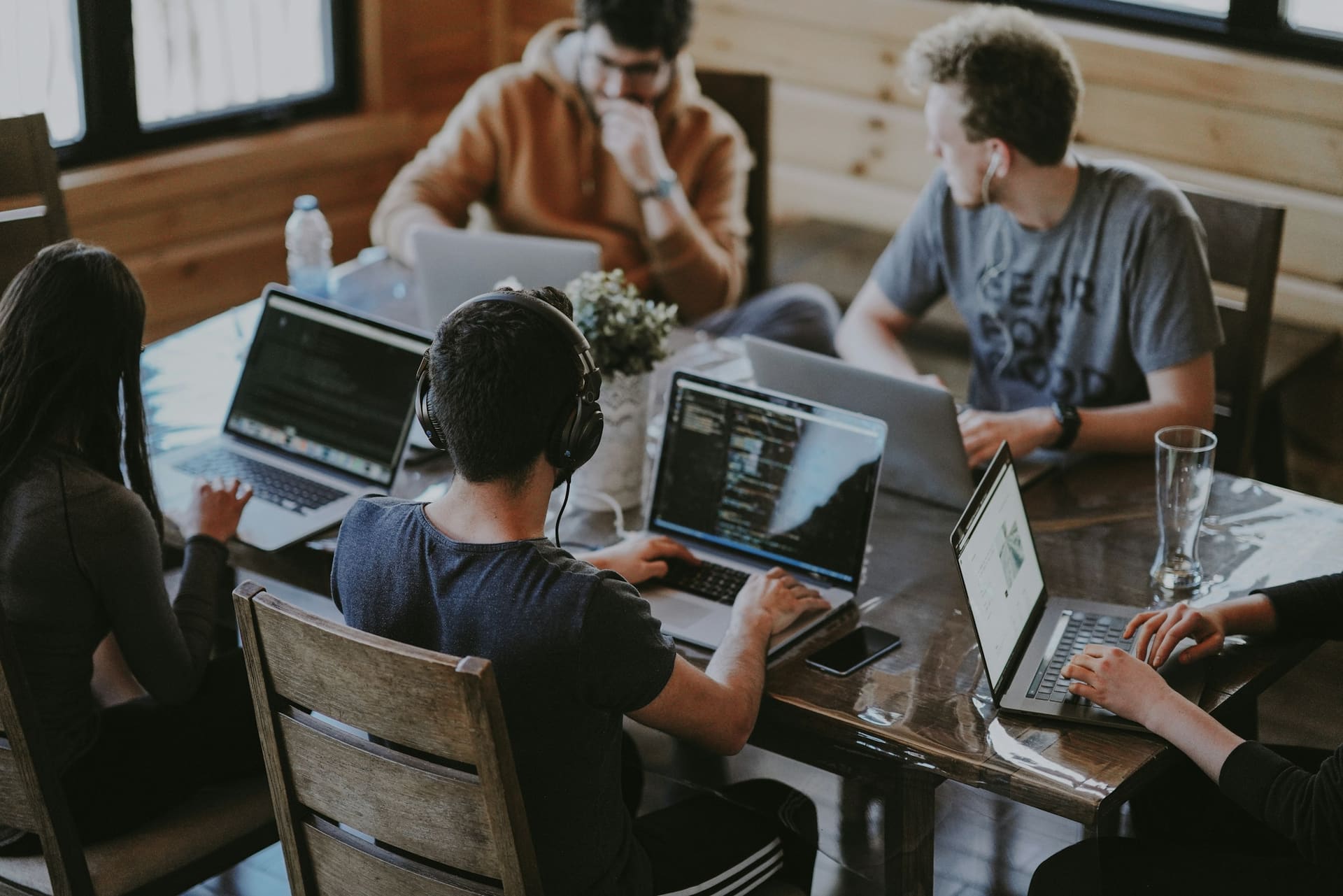 Business technology context: a working position set up for a new user.