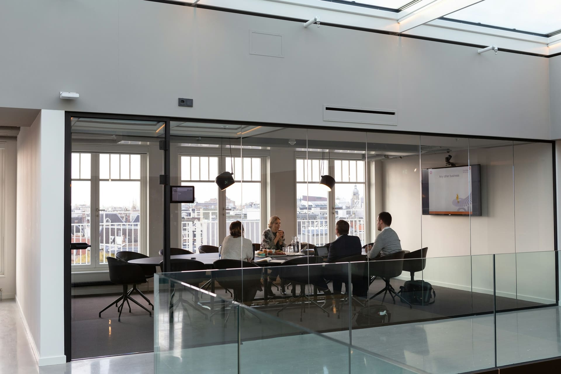 Collaboration environment: conference room technology in a commercial building.
