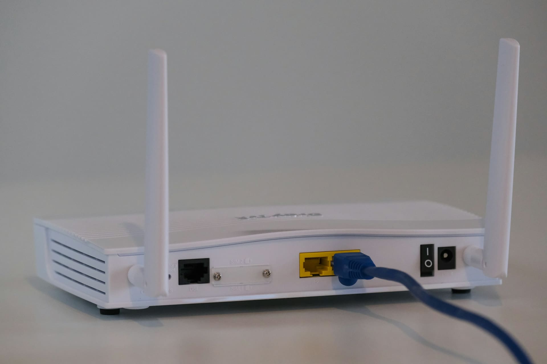 Networking equipment context: a router in a commercial setting.