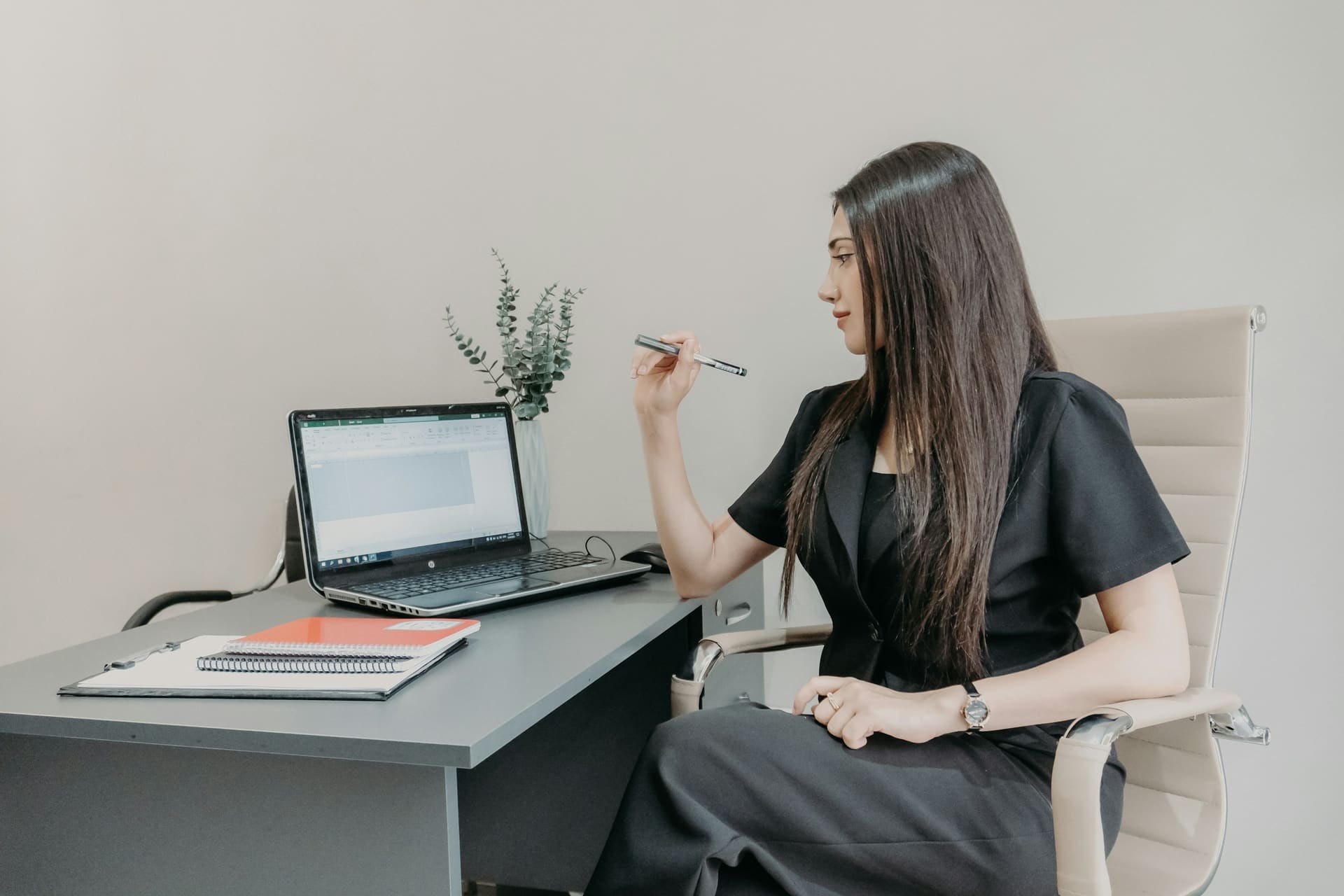 Business technology context: everyday equipment in a working office.