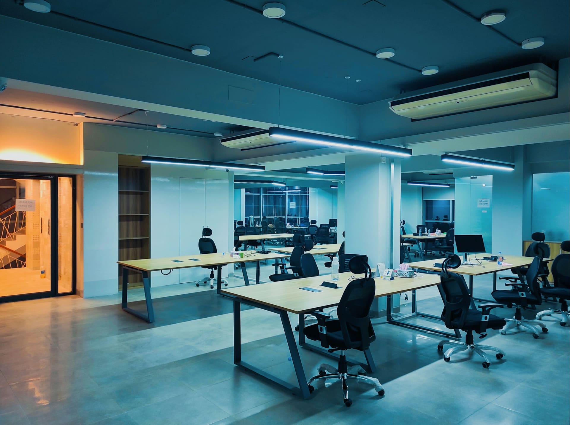 Professional workstation context: a working position being brought up to a newer standard.