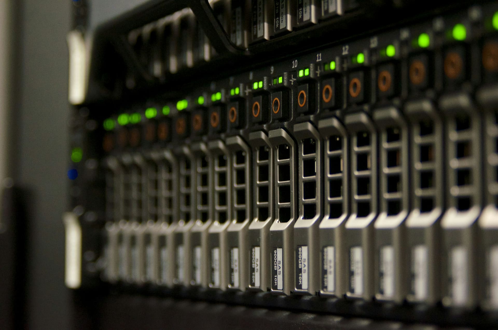 Server hardware context: racked infrastructure equipment in a technical room.